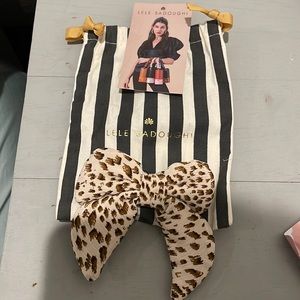 LeLe Sadoughi silk blush cheetah print hair bow